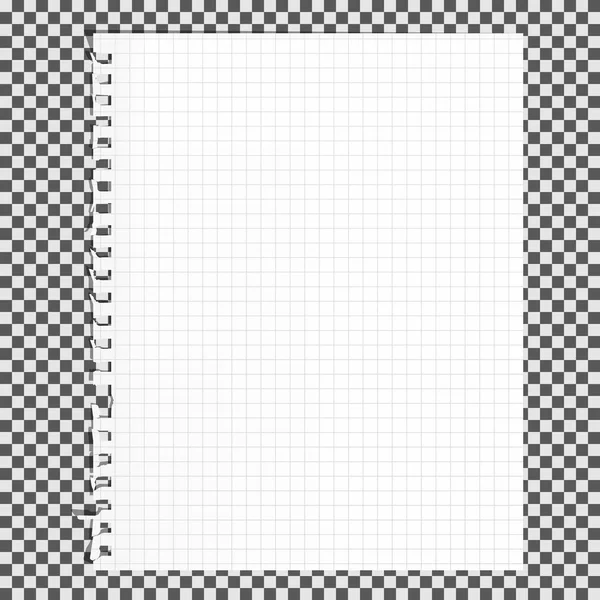 Page carnet vide avec bord déchiré et crayon . — Image vectorielle