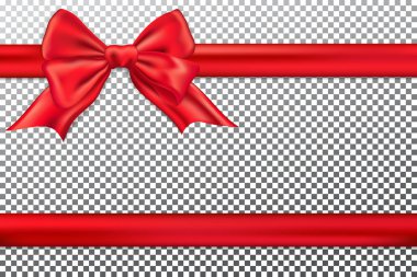 Kırmızı hediye yay ve şerit.