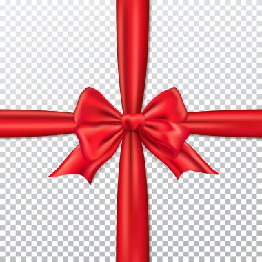 Kırmızı hediye yay ve şerit.