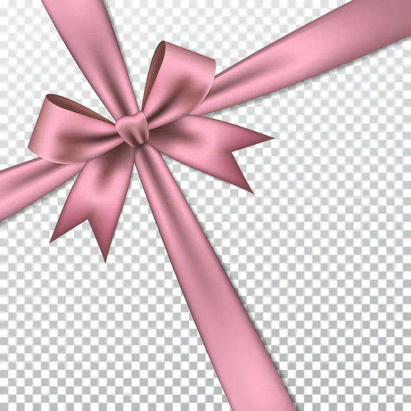 Розовый Подарок Лук Лента — стоковый вектор