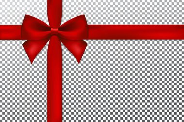 Kırmızı hediye yay ve şerit.