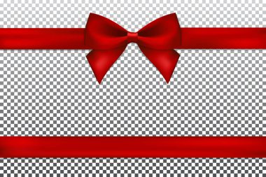 Kırmızı hediye yay ve şerit.