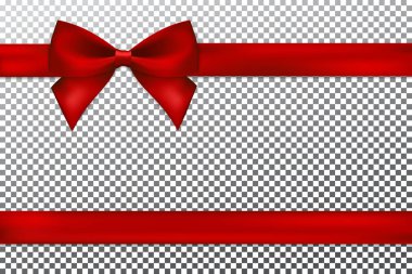 Kırmızı hediye yay ve şerit.