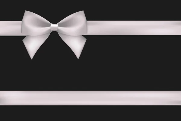 白色礼品弓和丝带 — 图库矢量图片
