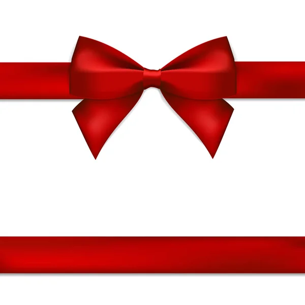 Red Gift Bow Ribbon — Stock Vector