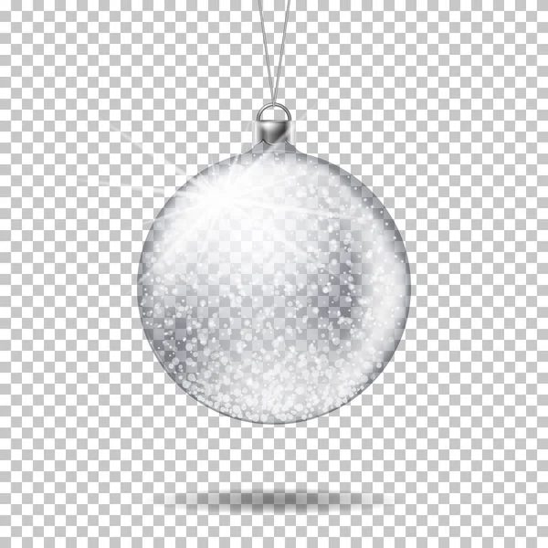 Vector Realista Bola Navidad Transparente Aislado — Archivo Imágenes Vectoriales