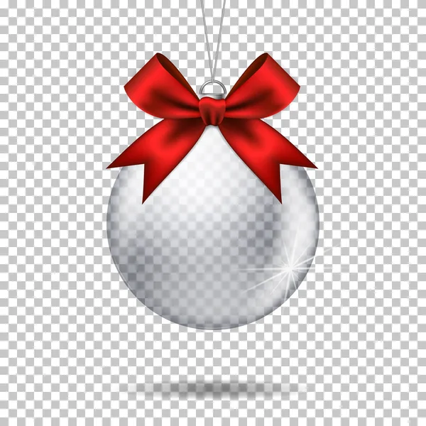 ベクトル リアルな透明なクリスマス ボール — ストックベクタ