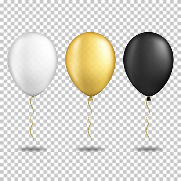 Realistic Transparent Balloons Isolated — Stock Vector