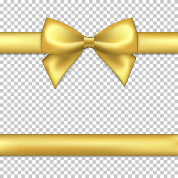 Gold Gift Bow Ribbon — Stock Vector