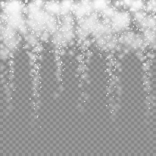 Снігопад Вашого Зимового Дизайну Ізольований Прозорому Фоні — стоковий вектор