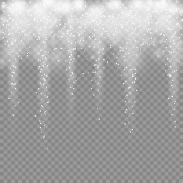 Снігопад Вашого Зимового Дизайну Ізольований Прозорому Фоні — стоковий вектор