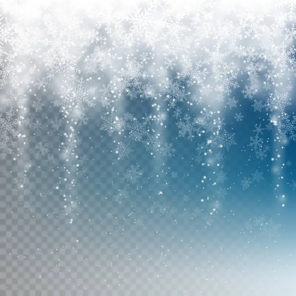 Снегопад Вашего Зимнего Дизайна Изолированные Прозрачном Фоне — стоковый вектор