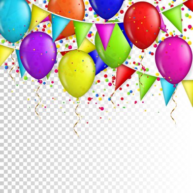 renkli arka plan ile balonları kutlamak.