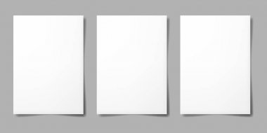 Gölgeler ile boş çarşafları gerçekçi vektör çizim.