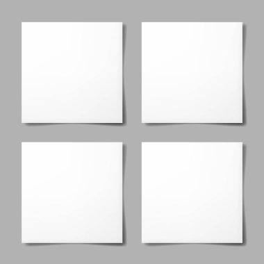 Gölgeler ile boş çarşafları gerçekçi vektör çizim.