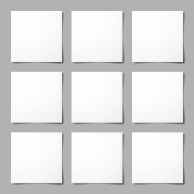 Gölgeler ile boş çarşafları gerçekçi vektör çizim.