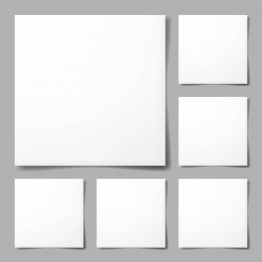 Gölgeler ile boş çarşafları gerçekçi vektör çizim.