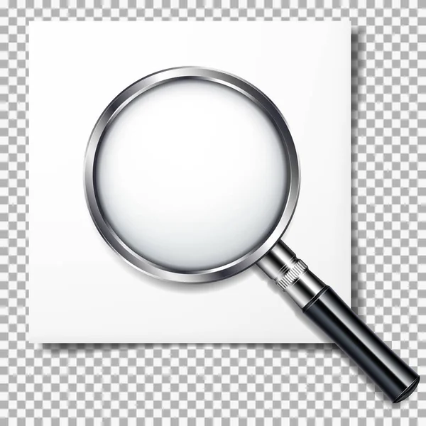 Magnifying Glass Blank Realistic Isolated — Stock Vector