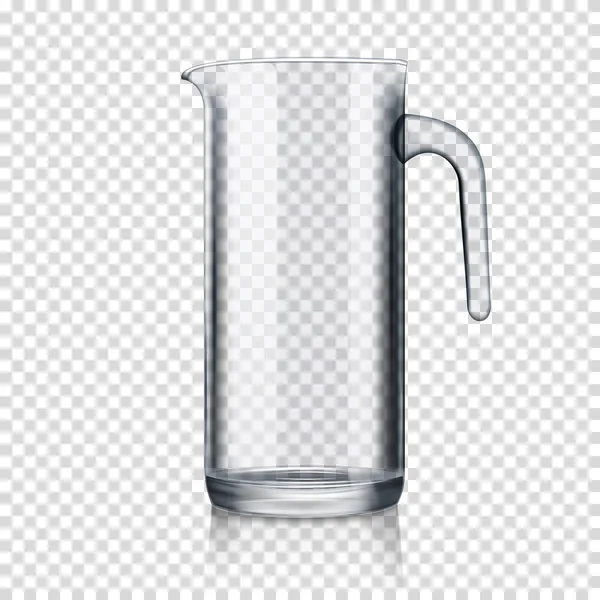 Transparent Glass Pitcher Ewer Isolated — Stock Vector