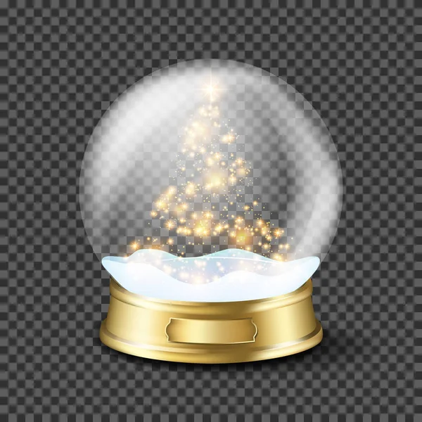 Snowglobe with Christmas tree on transparent background.