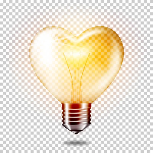 Прозорі Реалістичні Лампочки Серця Ізольовані — стоковий вектор