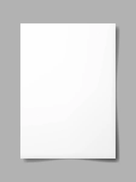 Ilustração Vetorial Realista Folhas Branco Com Sombras — Vetor de Stock