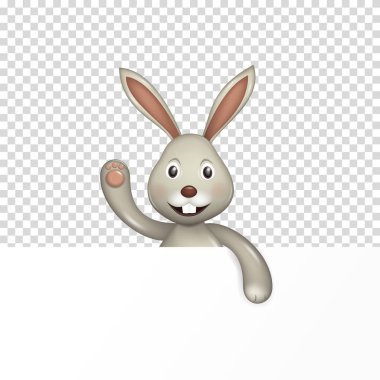 İzole mutlu Paskalya tavşanı.