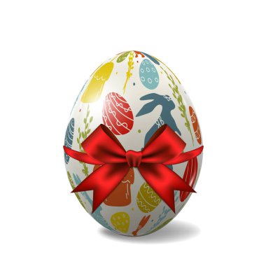 Mutlu Paskalya kartı ile yumurta.