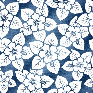 Denim doku tropikal desen.