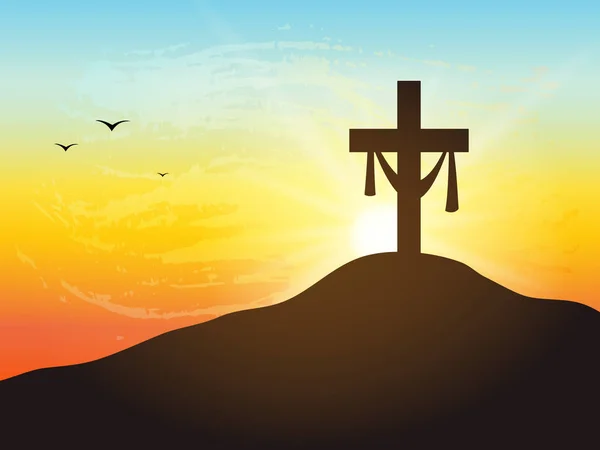 Воскресіння Великодня Неділя Концепції Він Воскрес Великдень Фону — стоковий вектор