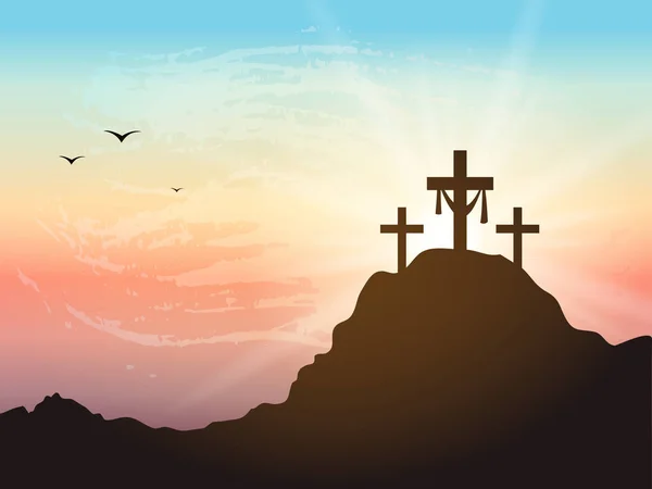 Resurrection of Easter Sunday concept.He is risen. Easter background.