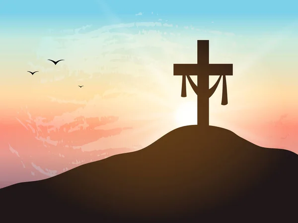 Воскресіння Великодня Неділя Концепції Він Воскрес Великдень Фону — стоковий вектор