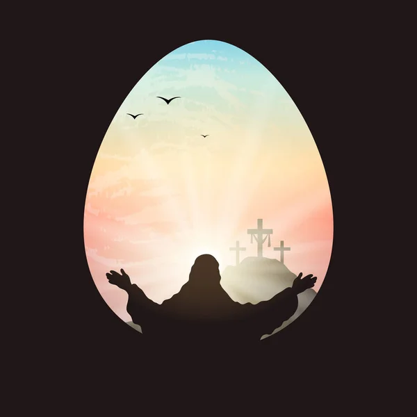 Великодній Фон Він Воскрес — стоковий вектор