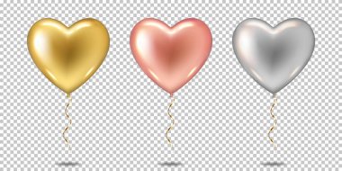 İzole gerçekçi kalp balon.