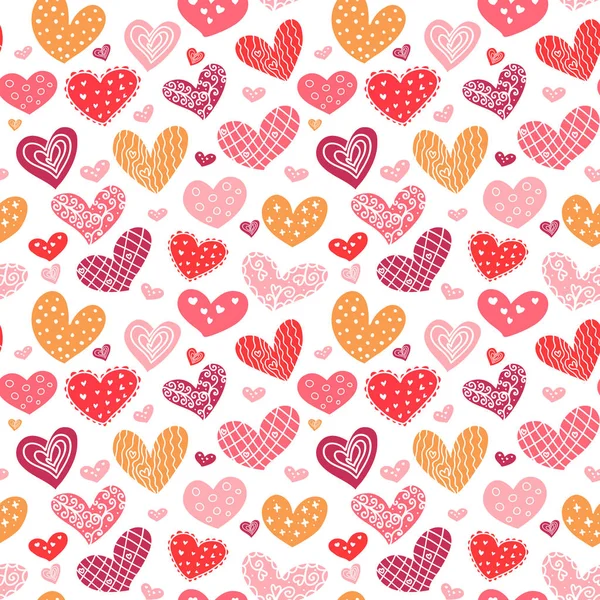 Modèle Coeur Sans Couture Valentines Fond Fête — Image vectorielle