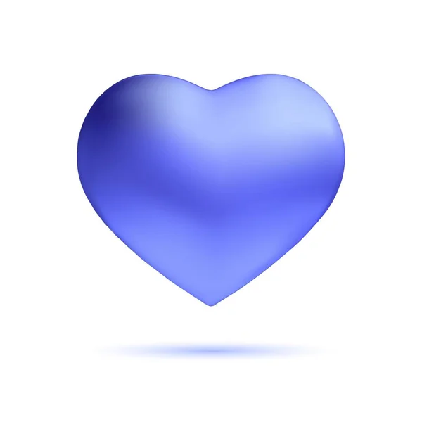 Niebieskie serce. Symbol miłości 3D izolowany na białym tle. Element kompozycji gratulacyjnej. Ilustracja wektora. — Wektor stockowy