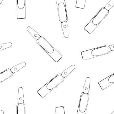 Enjeksiyon için ampullerin kusursuz arka planı. Cam tıbbi şişeler..