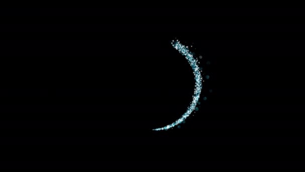 Μπλε γκλίτερ κύκλος. Η κίνηση των σπινθηροειδών σωματιδίων γύρω. — Αρχείο Βίντεο