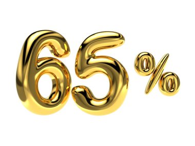 Yüzde 65 indirim. Hissizleşen altın renkli balon.