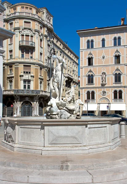 Neptune fountain in Trieste, Italy — Stock Photo, Image