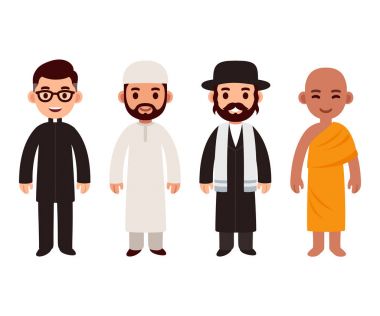 Different religion priests clipart