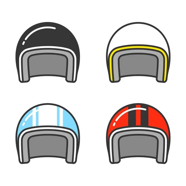 Ensemble de casque de moto — Image vectorielle