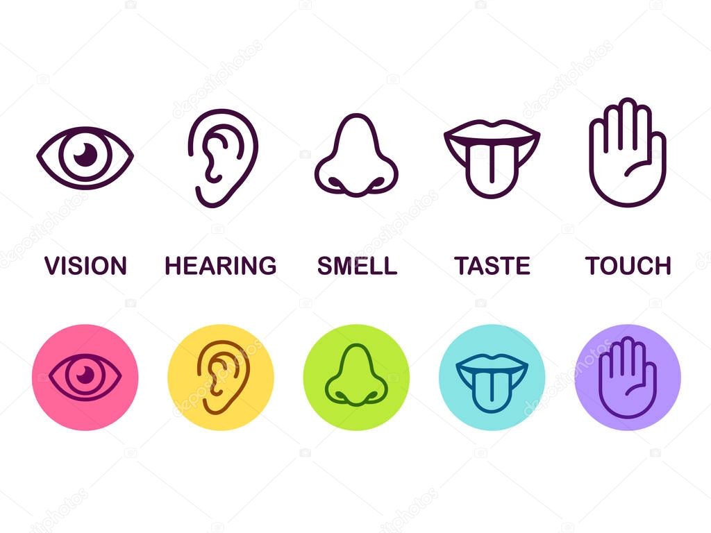 Senses icon set