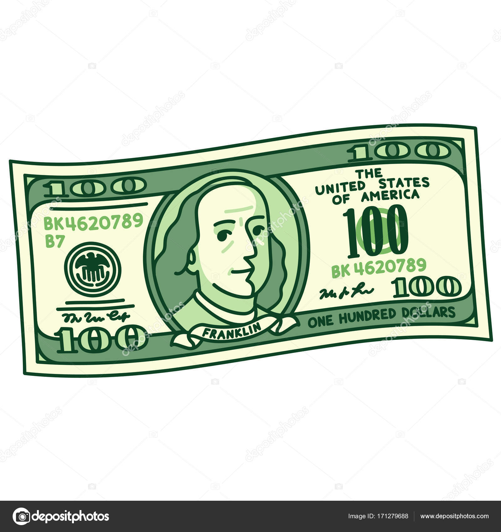 hundred dollar bill cartoon