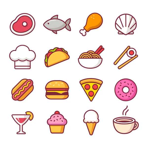 Restaurant food icon set — 图库矢量图片