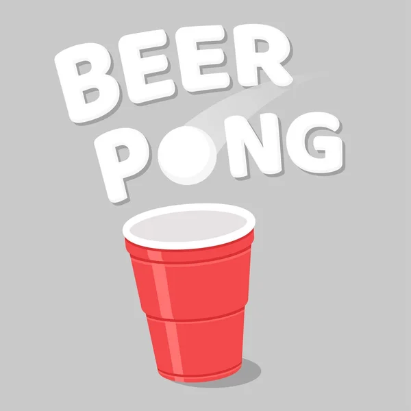 Bier-Pong-Illustration. — Stockvektor