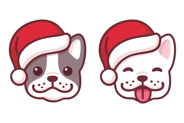 Honden in Kerstmis hoeden — Stockvector