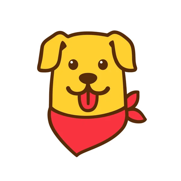 Linda cabeza de perro de dibujos animados — Vector de stock