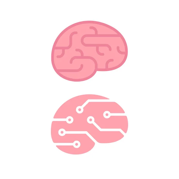 Ikon otak manusia - Stok Vektor