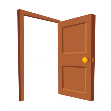 Açık kapı illüstrasyon izole